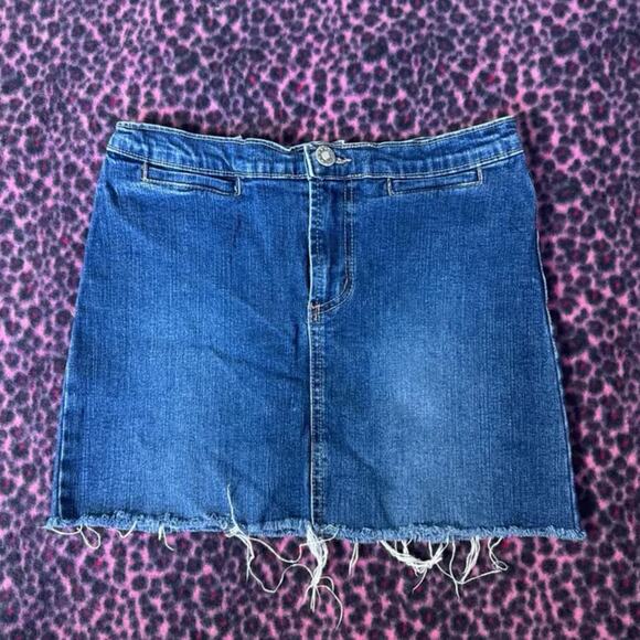Y2K Vintage Jean Mini Skirt - Picture 1 of 5